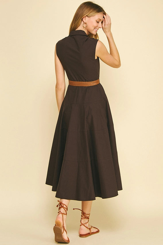 Robe Spiegal Taille 18 Marron - Avec Ceinture Intégrée, Occasion Très Bon état