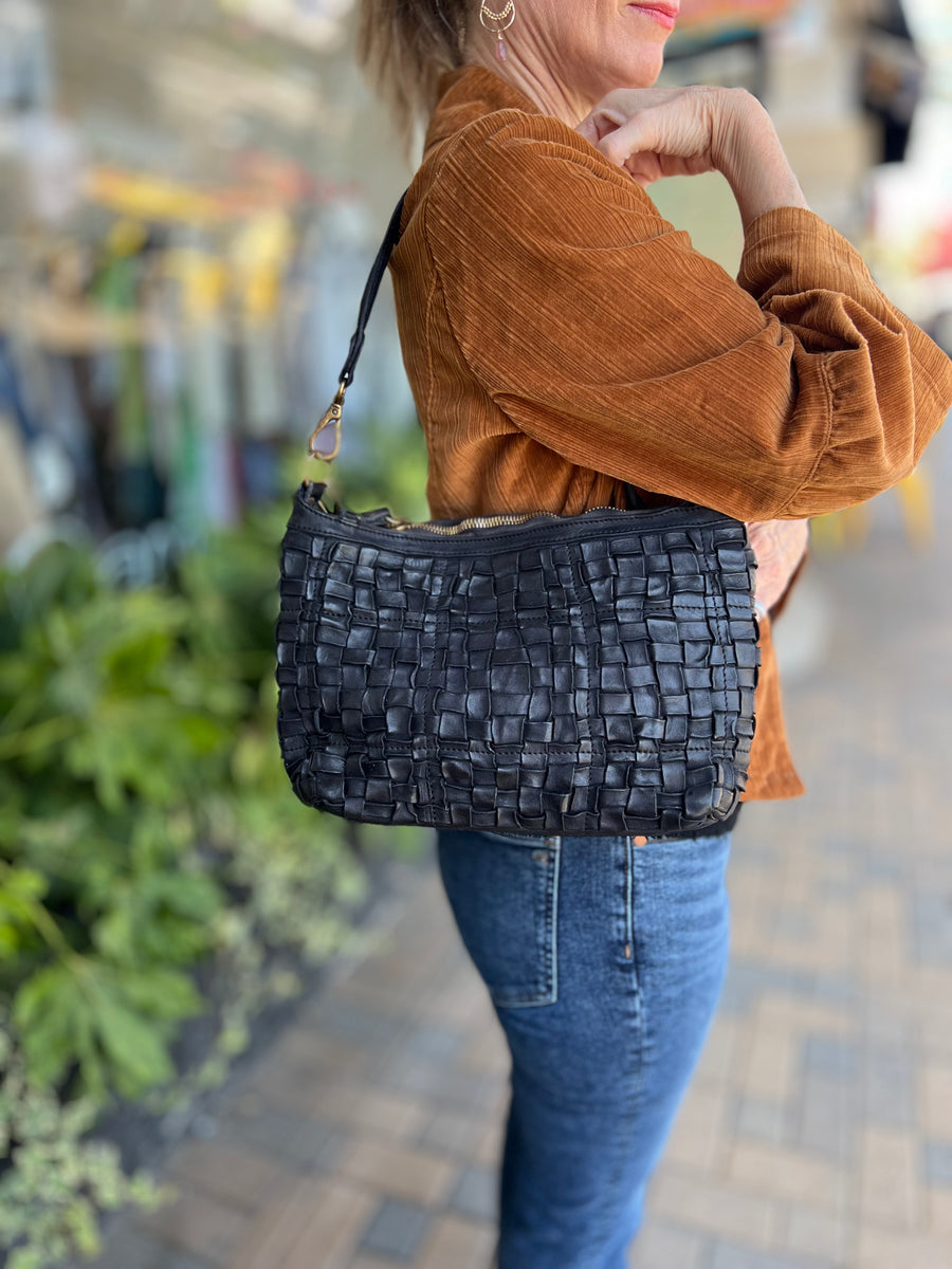 CAMPOMAGGI ショルダーバッグ Campomaggi - Woven Bag - Black – CAMI