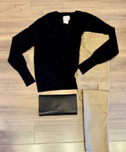 Load image into Gallery viewer, Stitches & Stripes - Otis VNeck - Black