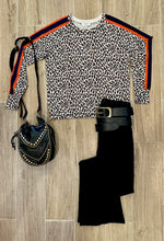Load image into Gallery viewer, J. Society- Cheetah with Stripe Crew- Camel