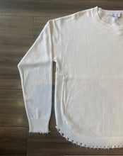 Load image into Gallery viewer, J Society - Pullover Sweater Distressed Crew - White
