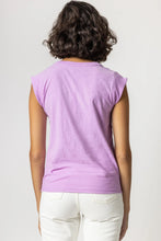 Load image into Gallery viewer, Lilla P - Rib Trim V-Neck Tee - Violet