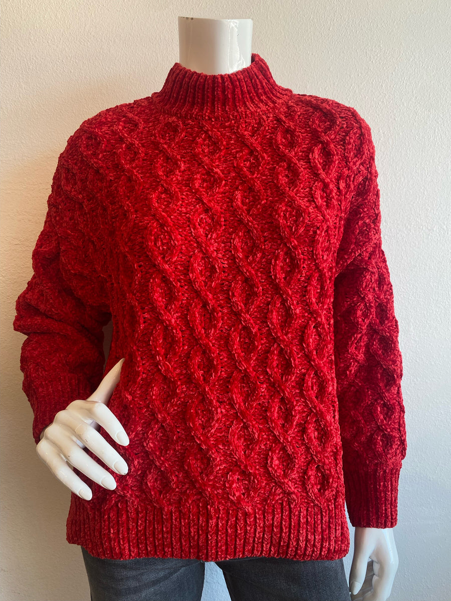 (取寄) サンクチュアリ レディース ケーブル モック ネック セーター Sanctuary women Cable Mock Neck Sweater Mars Red Sanctuary - Cable Mock Neck Sweater - Mars Red – CAMI