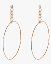 Load image into Gallery viewer, Large Five Diamond Drop Hoops