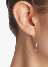 Load image into Gallery viewer, Large Five Diamond Drop Hoops
