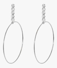 Load image into Gallery viewer, Large Five Diamond Drop Hoops