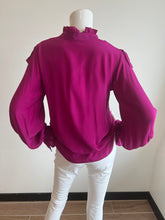 Load image into Gallery viewer, Gold Hawk - Jill Ruffle Blouse - Magenta