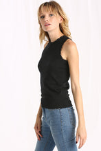 Load image into Gallery viewer, Minnie Rose - Cotton/Cashmere Frayed Tank in Navy