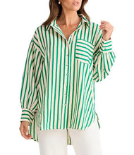 Load image into Gallery viewer, Brave &amp; True - Ezra Shirt - Jade Stripe