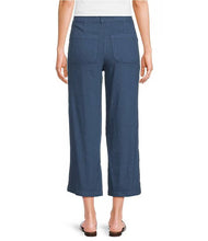 Load image into Gallery viewer, Kut Topaz Style Crop Linen Pant - Ocean Blue (Navy)