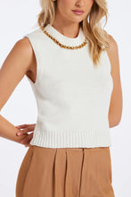 Load image into Gallery viewer, Bishop + Young - Savoy Chain Detail Sweater Tank - Ivory