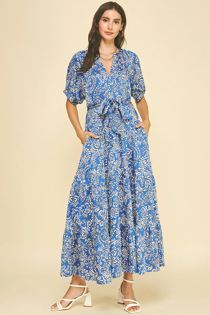 midi navy blue dresses Coming Back For You Navy Blue Tiered Midi Dress