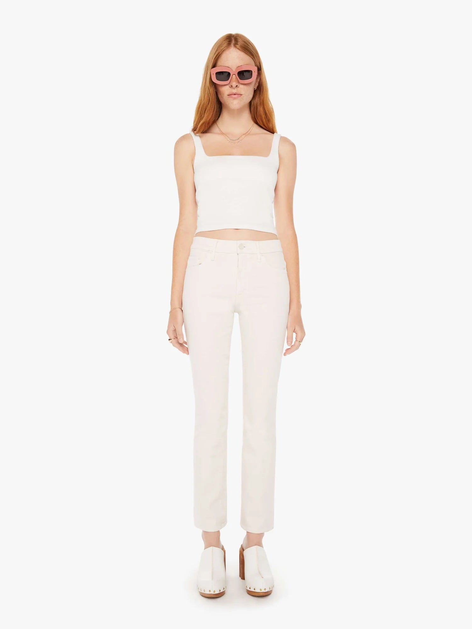 パンツ L'Appartement MOTHER WHITE INSIDER Mother - The Insider Flood - Crystal Grey – CAMI