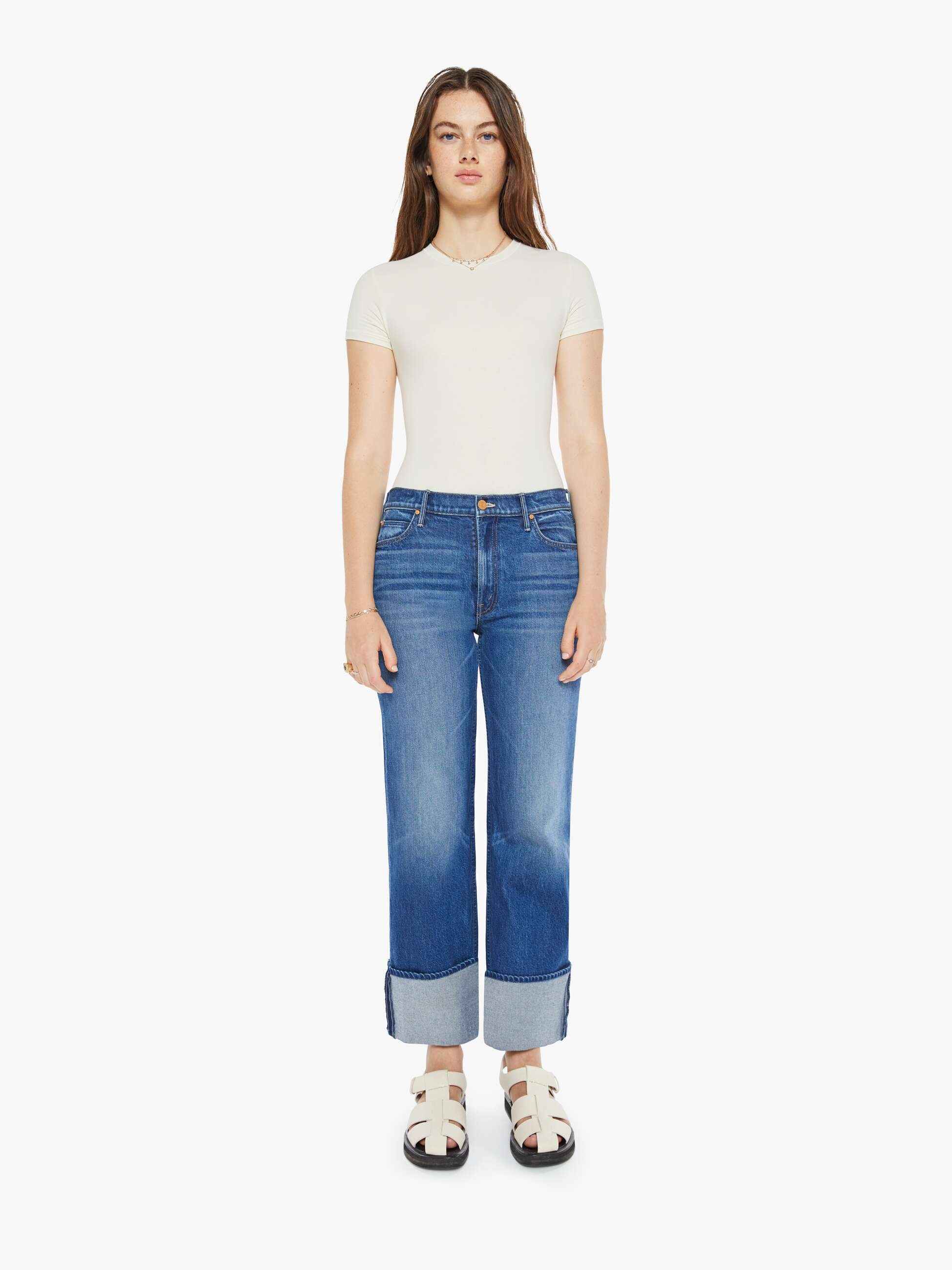 Mother - Checkerboard Duster Flood Cuff Denim - Bunny Hop – CAMI