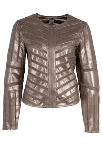 Mauritius -Yula Leather Jacket - Silver
