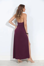 Load image into Gallery viewer, Veronica M- Stretch Halter Maxi - Eggplant