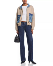 Load image into Gallery viewer, Blank NYC - Mixed Media Bomber Jacket - Tan/Blue