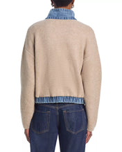 Load image into Gallery viewer, Blank NYC - Mixed Media Bomber Jacket - Tan/Blue