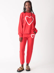 Electric & Rose - Ronan Pullover Sweatshirt - Heart  Chili Red