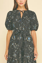 Load image into Gallery viewer, Pinch - Floral Print Tiered Midi Dress - Black