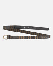 Load image into Gallery viewer, Amsterdam Heritage Ayana Skinny Studded Belt - Dark Grey