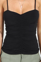 Load image into Gallery viewer, Veronica M Ruched Tank - Black