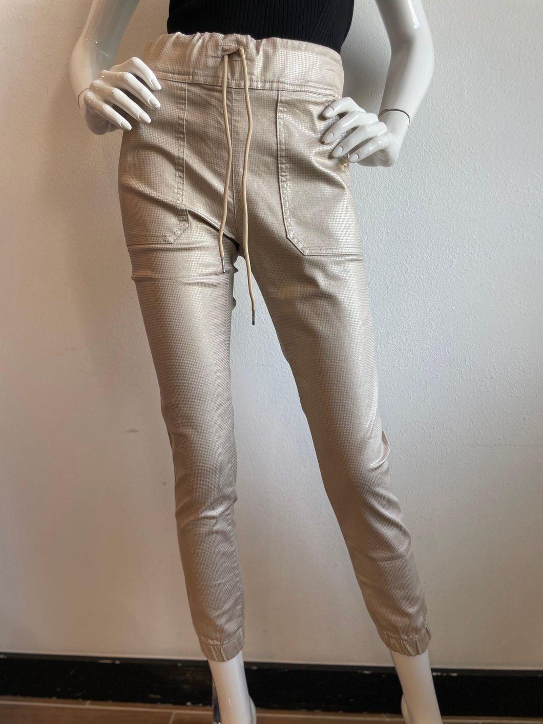 Flog - Tali Joggers - Beige/Gold Check