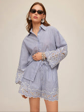 Load image into Gallery viewer, Fifteen Twenty - Dakota Embroidered Shirt - Navy/Off White