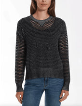 Load image into Gallery viewer, Minnie Rose - Cotton/Cashmere Plaited Mesh Sweater - Black