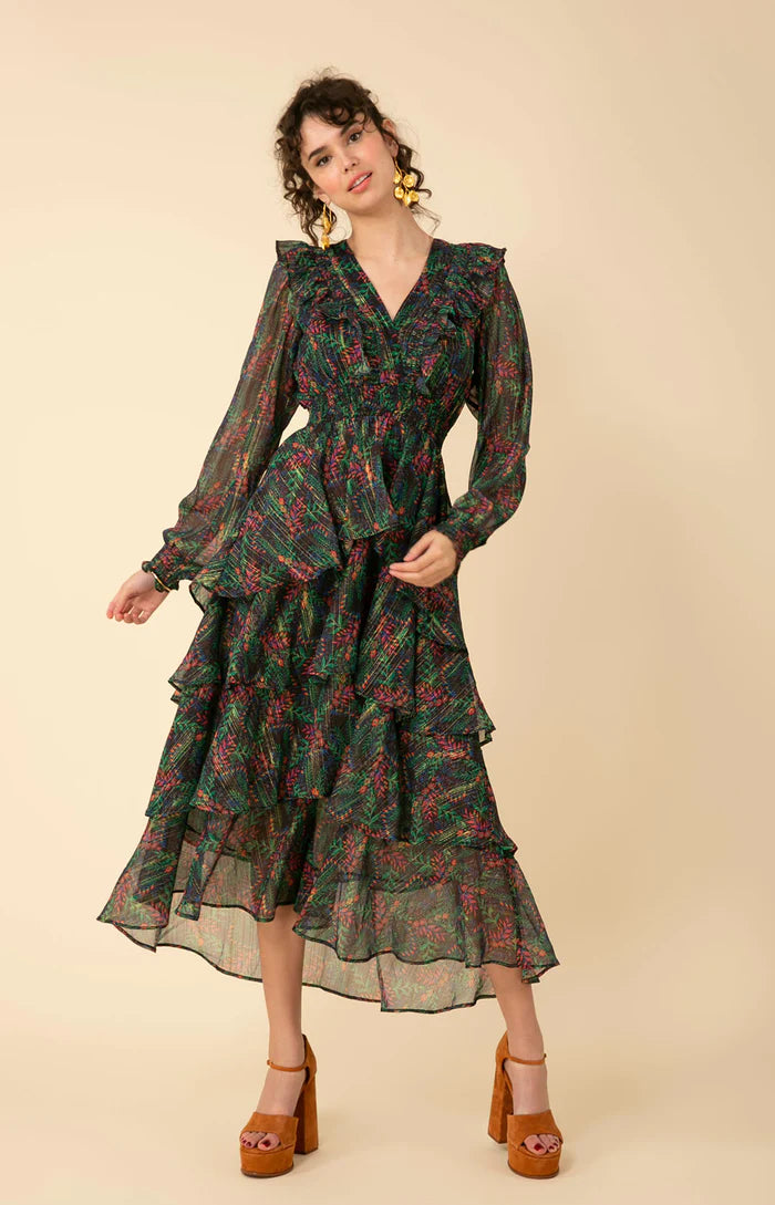 Hale Bob Lurex Jacquard Gown