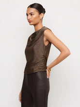 Load image into Gallery viewer, Fifteen Twenty - Paige Sleeveless Shirred Top - Black/Gold
