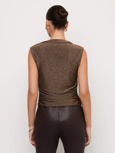 Load image into Gallery viewer, Fifteen Twenty - Paige Sleeveless Shirred Top - Black/Gold