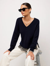 Load image into Gallery viewer, Fifteen Twenty - Camila Lace Layered Sweater - Navy