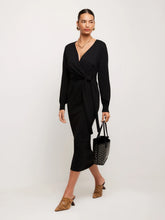 Load image into Gallery viewer, Fifteen Twenty - Wrap Sweater Dress - Black
