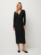 Load image into Gallery viewer, Fifteen Twenty - Wrap Sweater Dress - Black