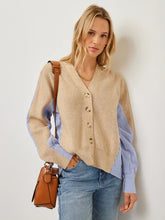 Load image into Gallery viewer, Fifteen Twenty - Celine Mixed Media Cardigan - Oatmeal