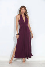 Load image into Gallery viewer, Veronica M- Stretch Halter Maxi - Eggplant