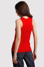 Load image into Gallery viewer, Minnie Rose - Frayed Tank - Lava Red