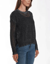 Load image into Gallery viewer, Minnie Rose - Cotton/Cashmere Plaited Mesh Sweater - Black