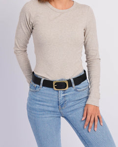 Amsterdam Heritage Jodi Plain Leather Belt - Black