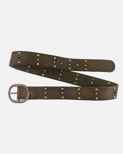 Amsterdam Heritage Devi Studded Belt - Olive