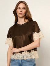 Load image into Gallery viewer, Sanctuary - One of a Kind Satin Lace Top - Espresso Martini