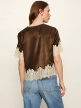 Load image into Gallery viewer, Sanctuary - One of a Kind Satin Lace Top - Espresso Martini