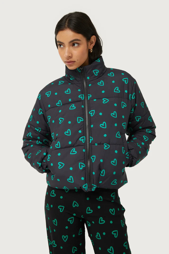 Compania Fantastica - Short Puffer Jacket - Hearts