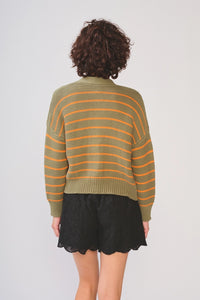 dRA - Amara Cardigan - Moss/Orange