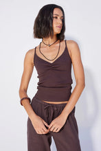 Load image into Gallery viewer, Bobi Shirred Front Cami - Umber