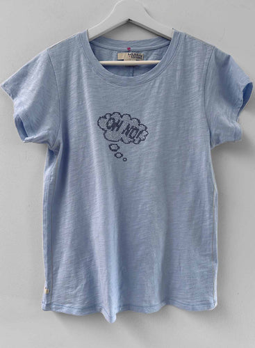 Label + Thread Graphic Ava Tee - Oh No , Sky Blue