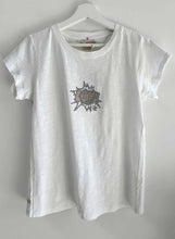 Load image into Gallery viewer, Label + Thread Graphic Ava Tee - Pop of Love , White