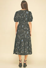 Load image into Gallery viewer, Pinch - Floral Print Tiered Midi Dress - Black