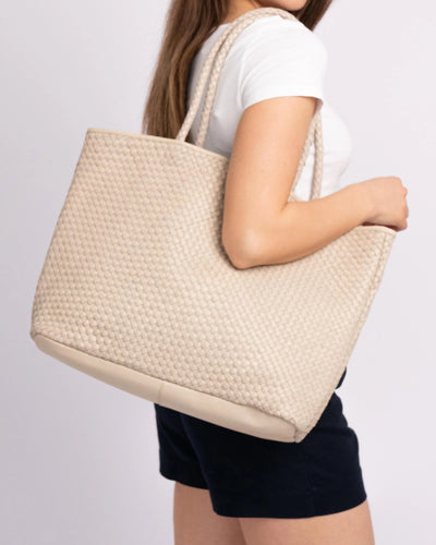 Amsterdam Heritage - Taylor Woven Leather Tote Bag - Off White